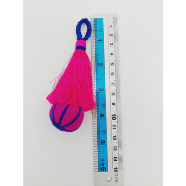 Fuchsia Pink and Blue Pumpkin Tassels, Latkan, Indian Tassels